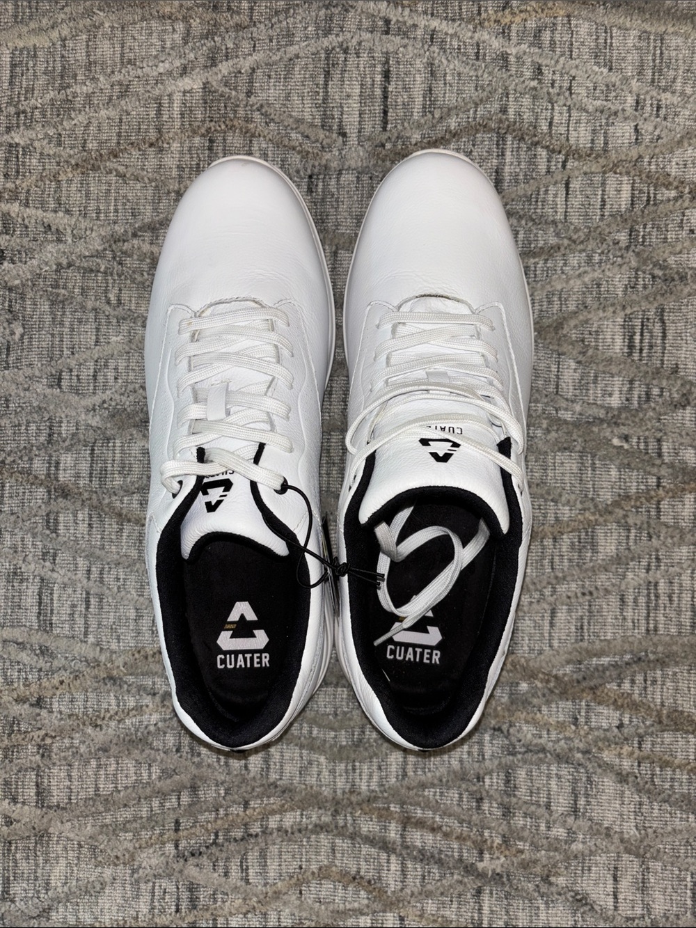 Cuater Men's White Leather Golf Sneakers